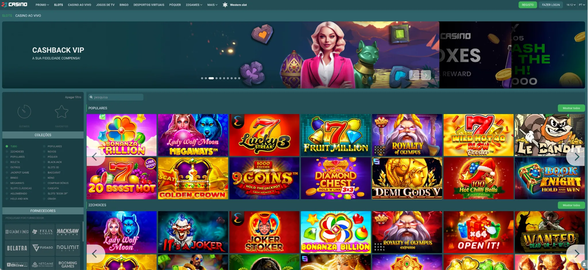 22Casino online Portugal – bónus de boas-vindas 1.500€ com rollover 35x