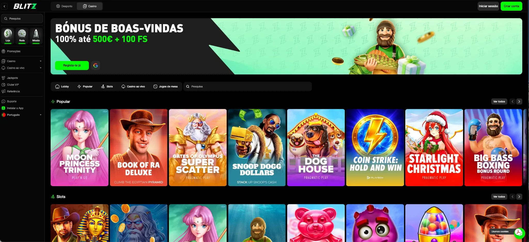 Blitz.bet casino – maior pacote de boas-vindas até 10.000€ em Portugal