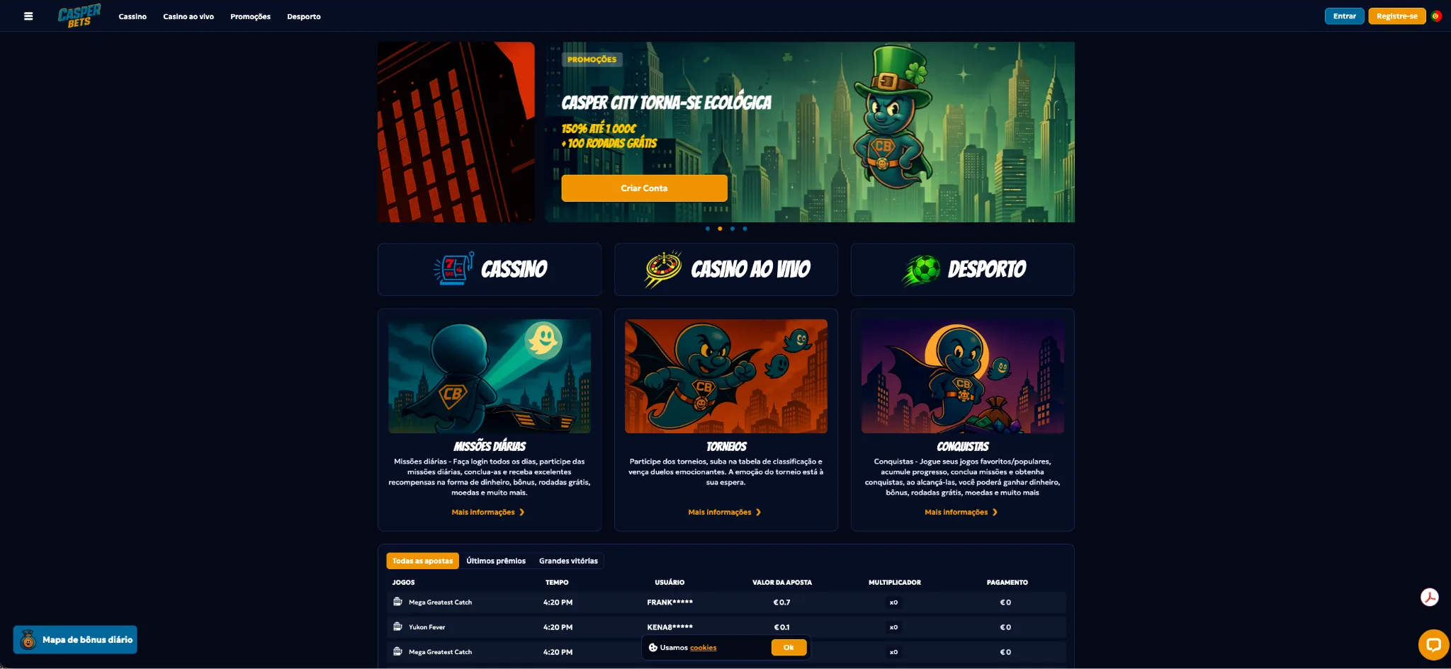 CasperBets casino – sistema Mega Boost até 200% no primeiro depósito