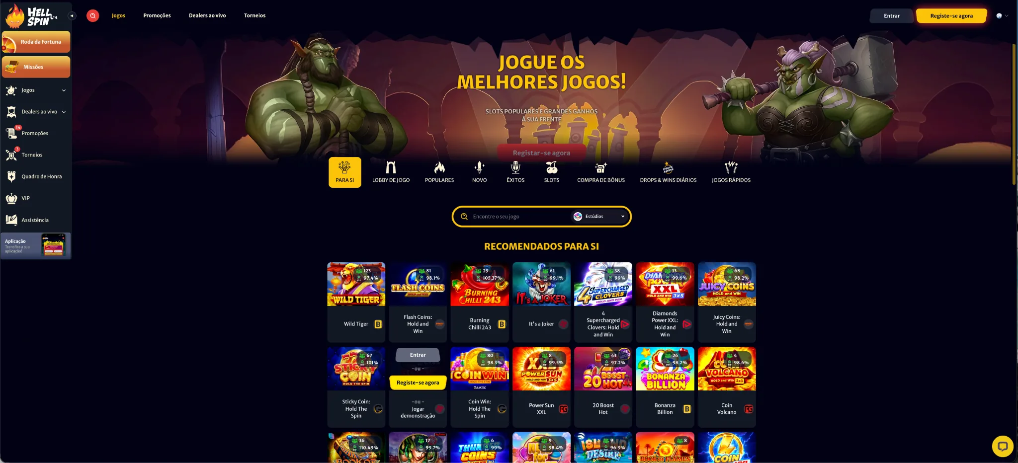 Hellspin casino – 100 rodadas grátis no primeiro depósito em Portugal