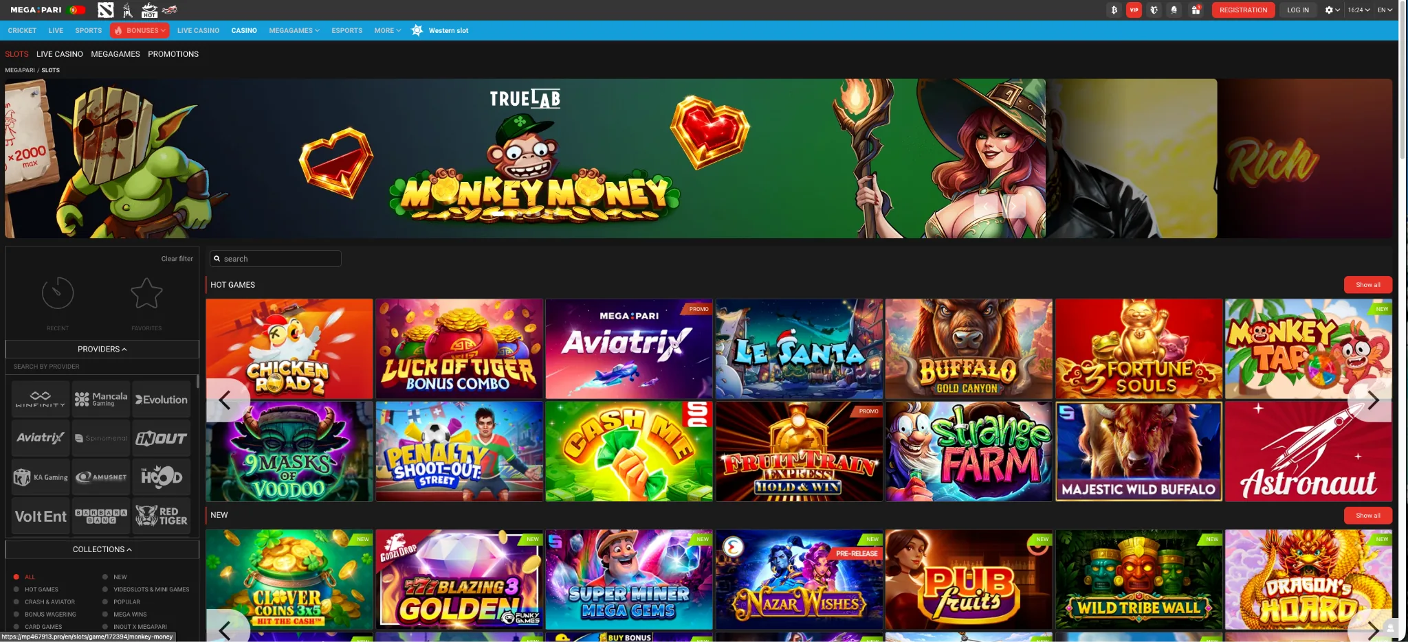 Megapari casino online – depósito mínimo 5€ e aceita criptomoedas