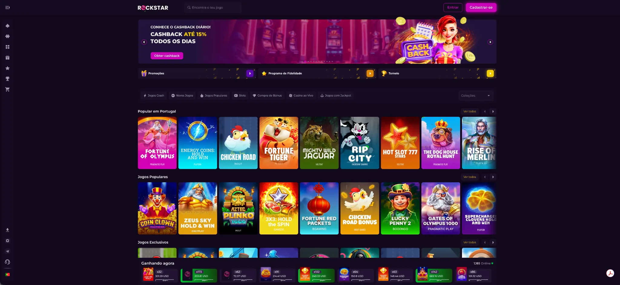 Rockstar Casino online – pacote até 5.000€ + 410 rodadas grátis