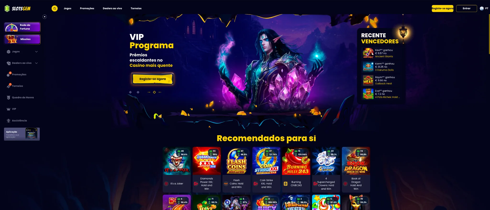 Slotsgem casino – bónus escalonado até 2.600€ para jogadores portugueses